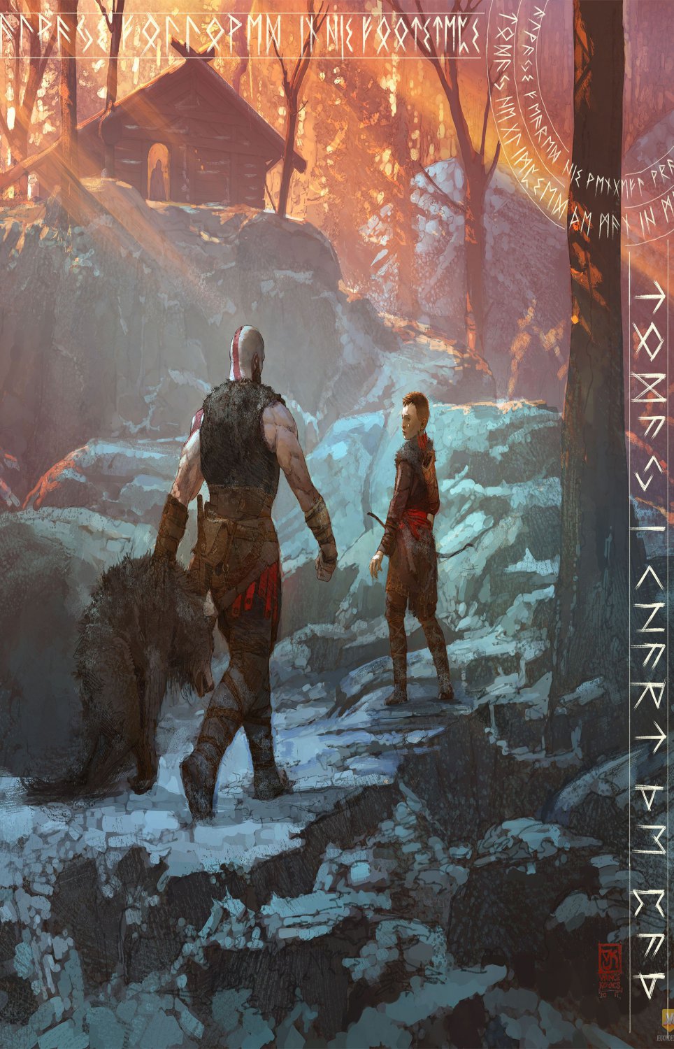 God of War 4 Game 13"x19" (32cm/49cm) Polyester Fabric Poster