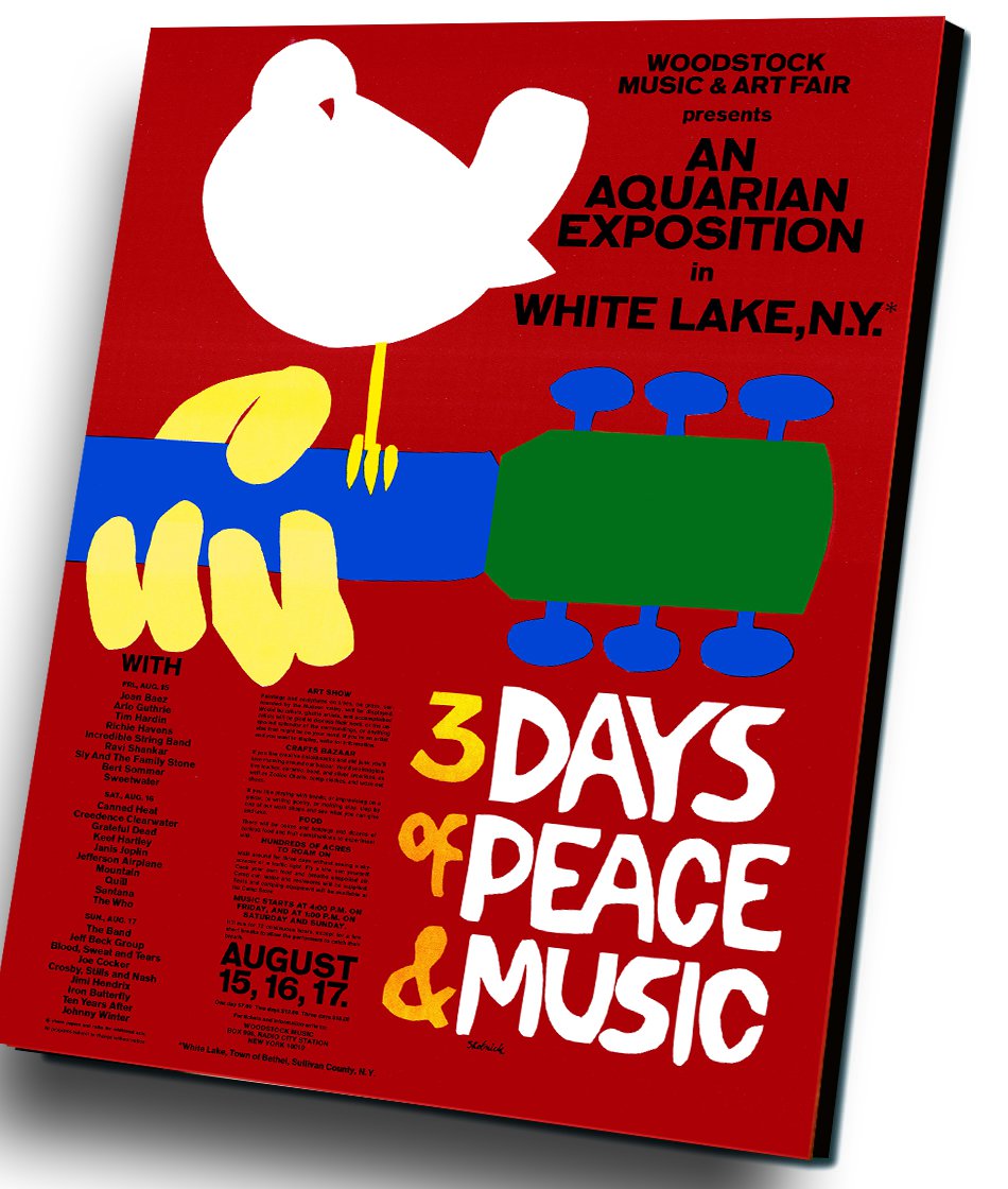 Woodstock Festival 12"x16" (30cm/40cm) Canvas Print
