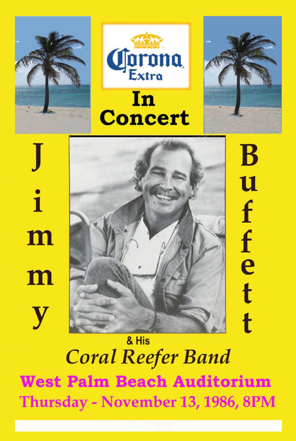 Jimmy Buffett Coral Reefer Band Concert 13"x19" (32cm/49cm) Polyester Fabric Poster
