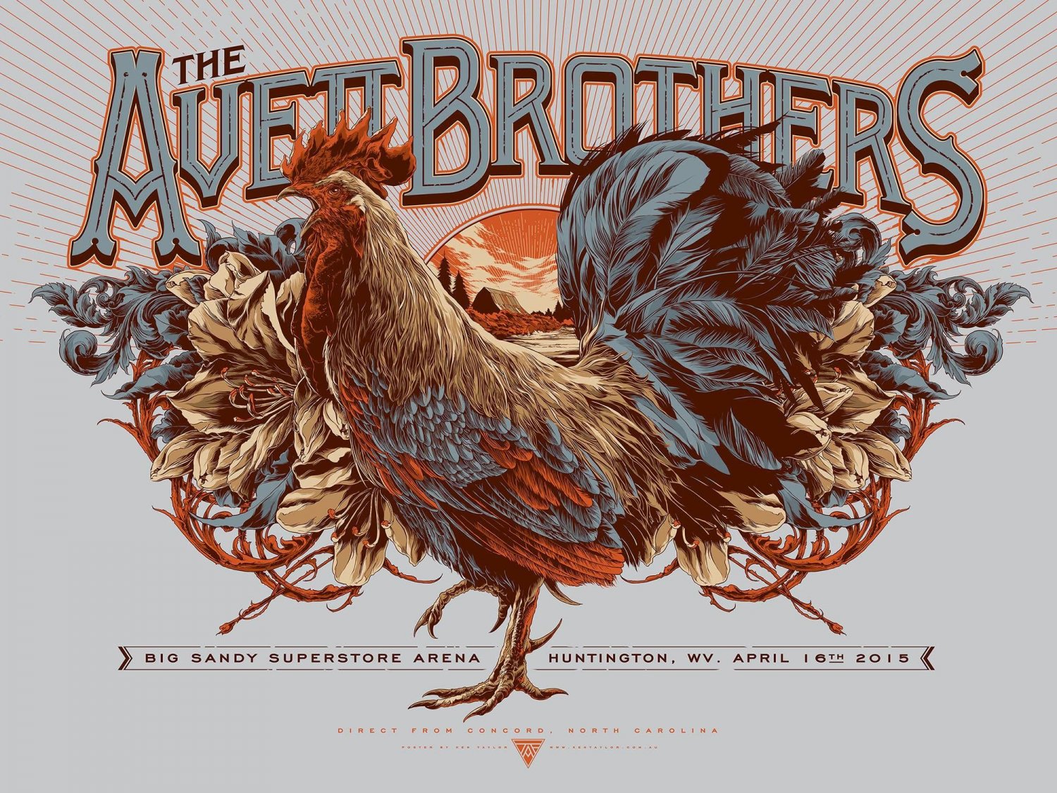 The Avett Brothers Big Sandy Superstore Arena Concert 13"x19" (32cm/49cm) Polyester Fabric Poster