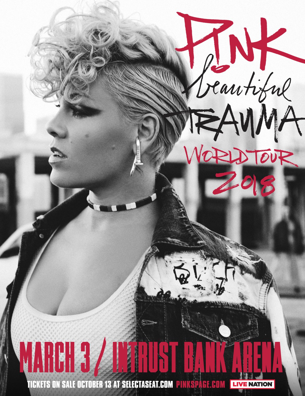 Pink Beautiful Trauma World Tour 2018 18"x28" (45cm/70cm) Poster