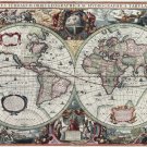 Terrarum Orbis map of the world created by Hendrik Hondius 18"x28" (45cm/70cm) Poster
