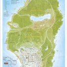 Grand Theft Auto 5 Los Santos County Map 18"x28" (45cm/70cm) Canvas Print