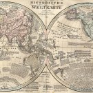 History World Map Historische Weltkarte German 18"x28" (45cm/70cm) Canvas Print