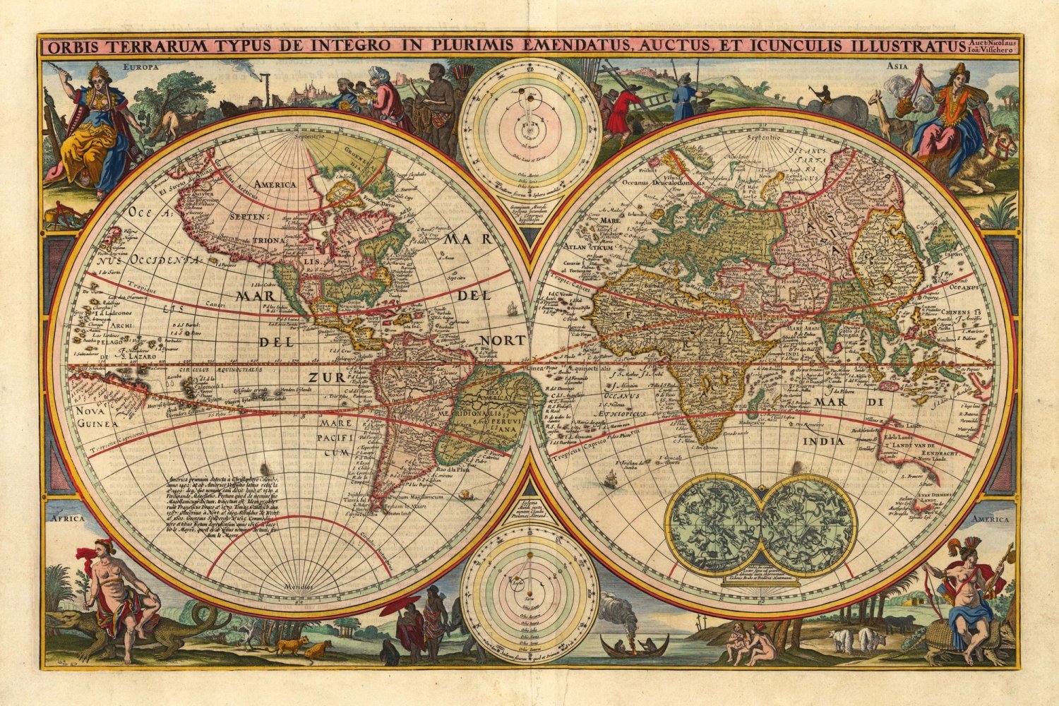 Antique World Map 18"x28" (45cm/70cm) Poster
