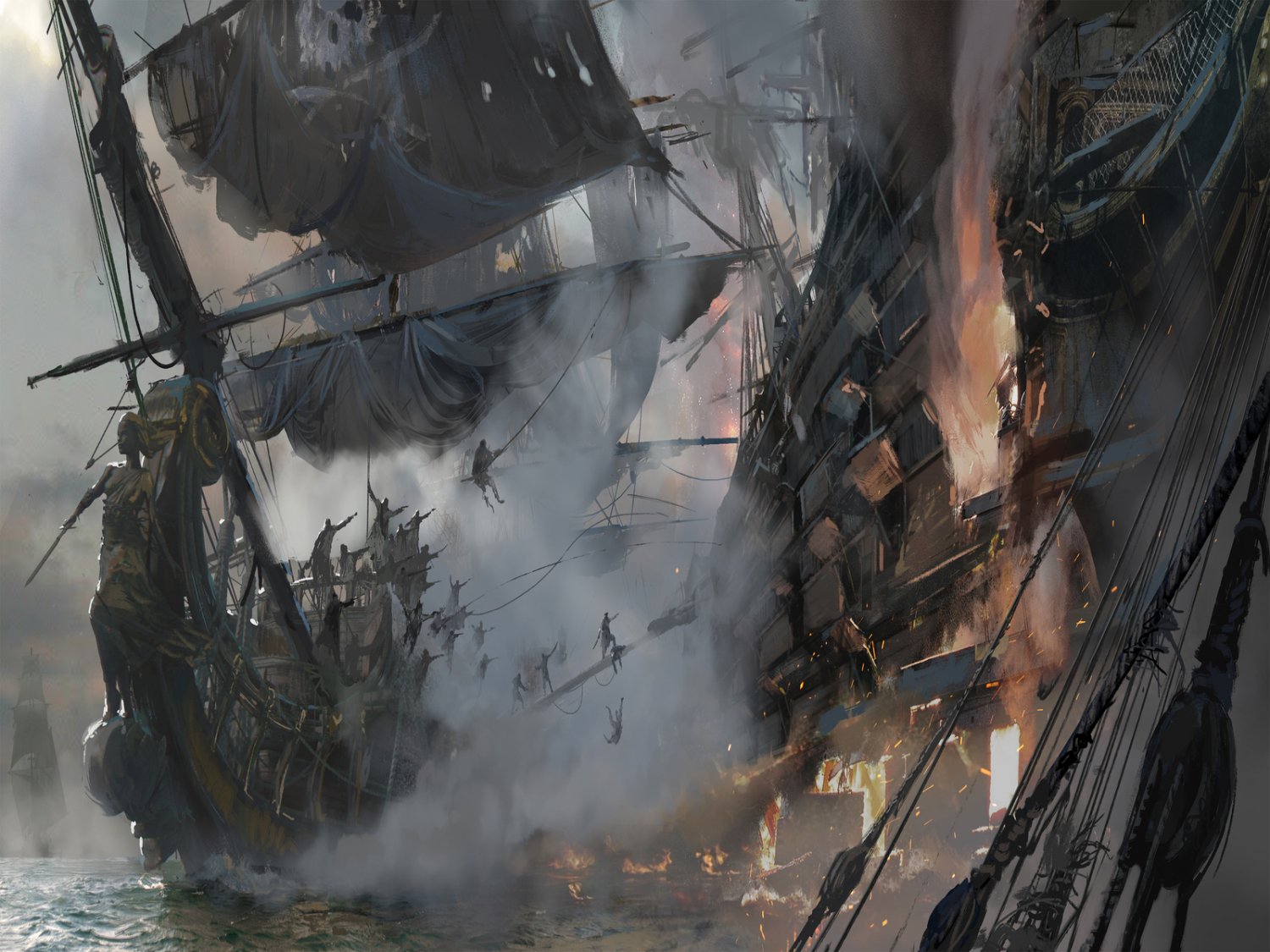 Skull and Bones Pirate Ship Game 18"x28" (45cm/70cm) Poster