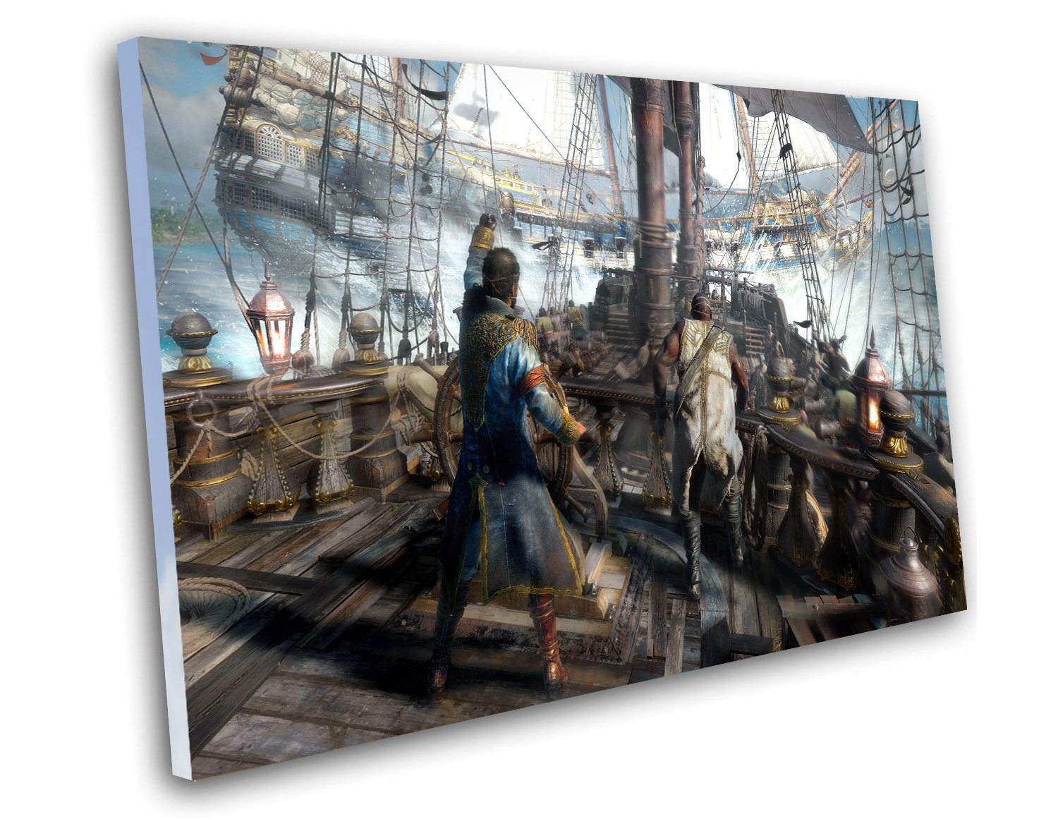 Skull and Bones Pirate Ship Game 12"x16" (30cm/40cm) Canvas Print