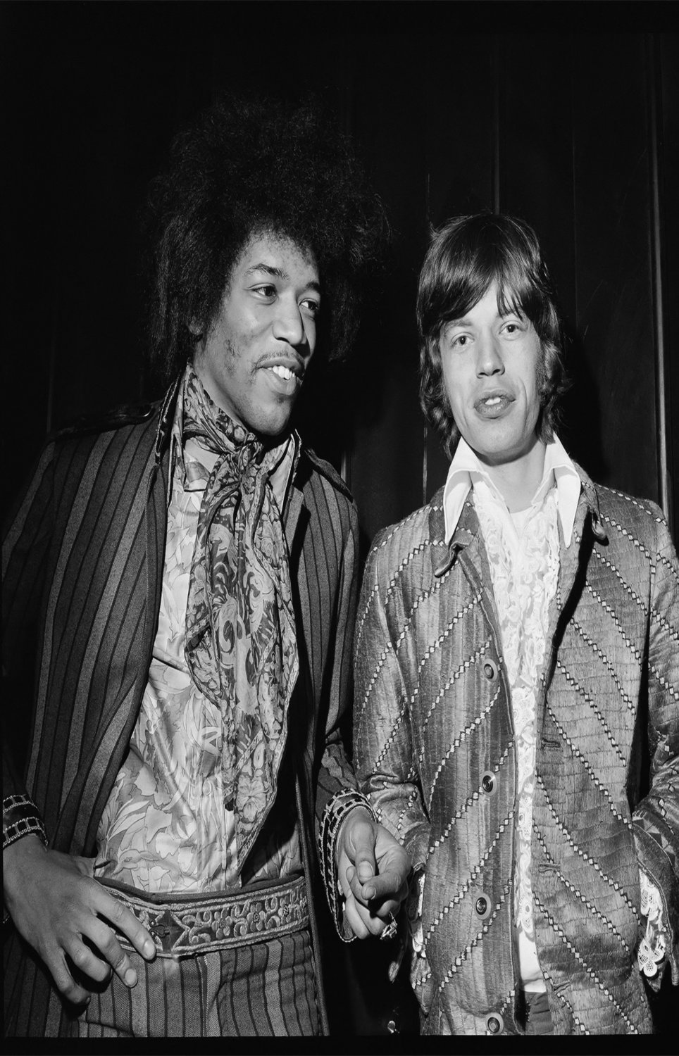 Jimi Hendrix Mick Jagger 13"x19" (32cm/49cm) Polyester Fabric Poster
