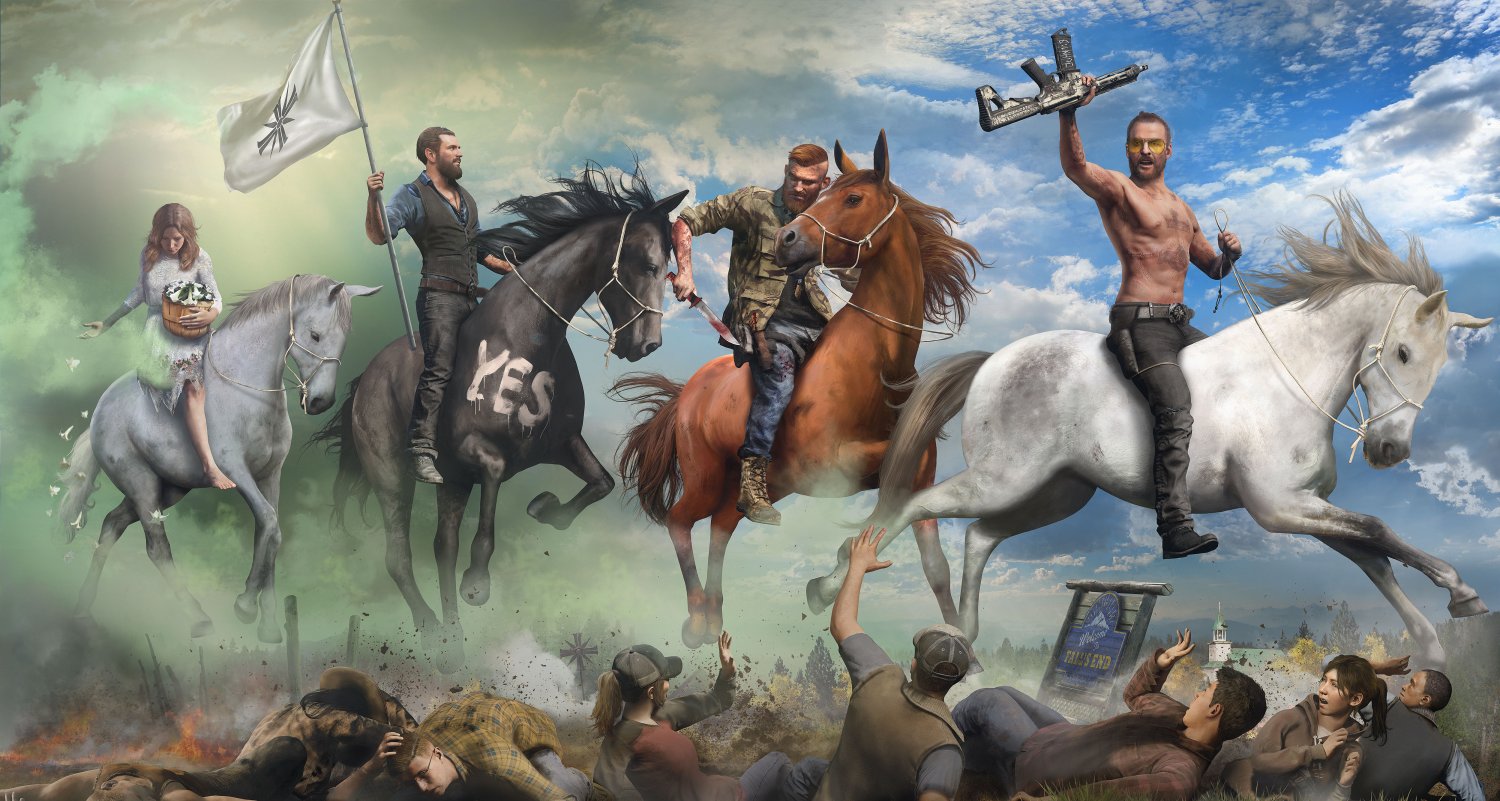 Far Cry 5 Seed Family Horses Game 18"x28" (45cm/70cm) Canvas Print