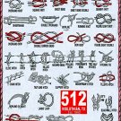 Forty Knots A Visual aid for Knot Tying Boy Scouts Chart 18"x28" (45cm/70cm) Canvas Print