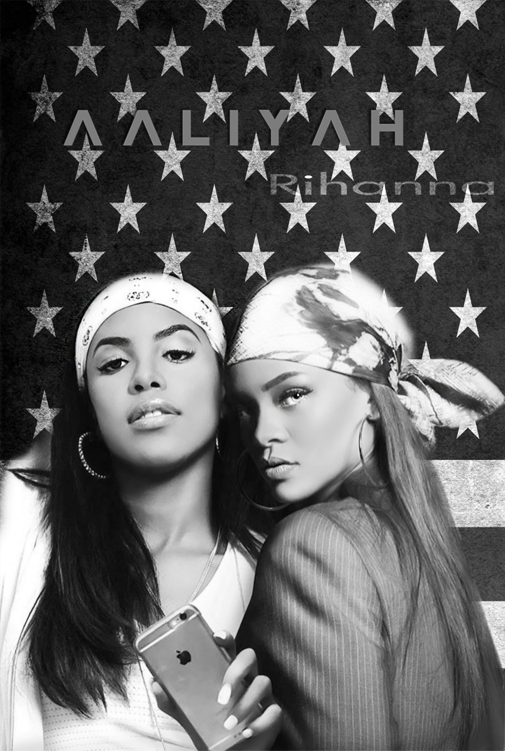 Aaliyah  Rihanna 13"x19" (32cm/49cm) Polyester Fabric Poster