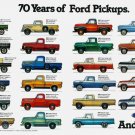 70 Years of Ford Pickups Infographic Chart 13"x19" (32cm/49cm) Polyester Fabric Poster