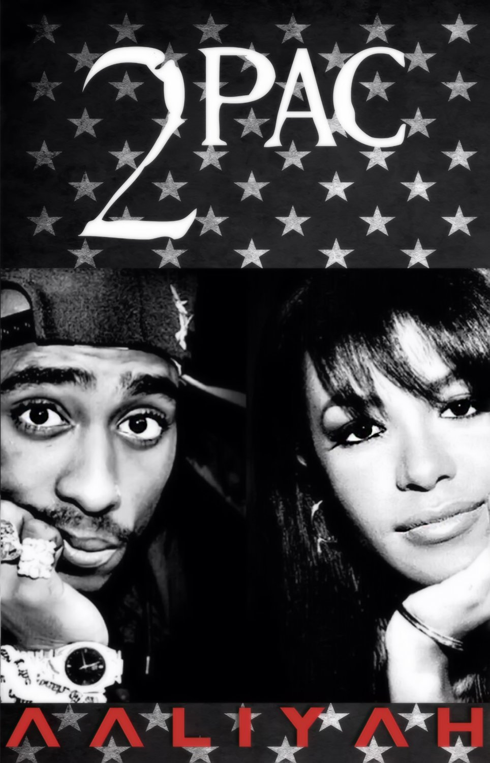 Tupac Shakur Aaliyah  13"x19" (32cm/49cm) Polyester Fabric Poster