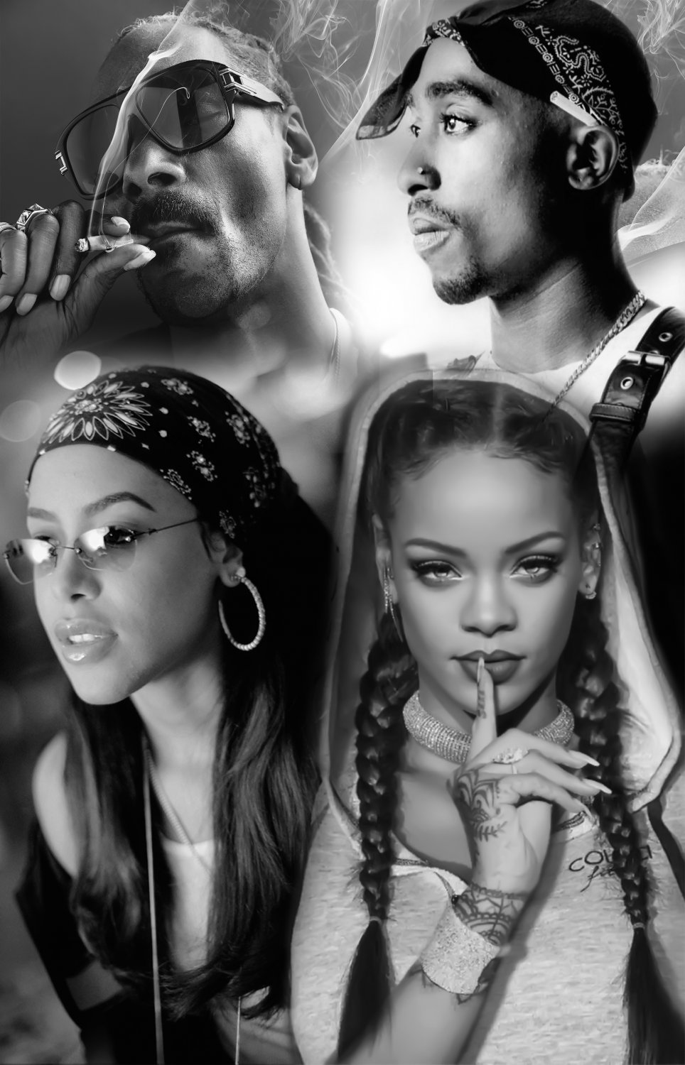 Tupac Shakur  Aaliyah  Rihanna  Snoop Dogg 18"x28" (45cm/70cm) Poster
