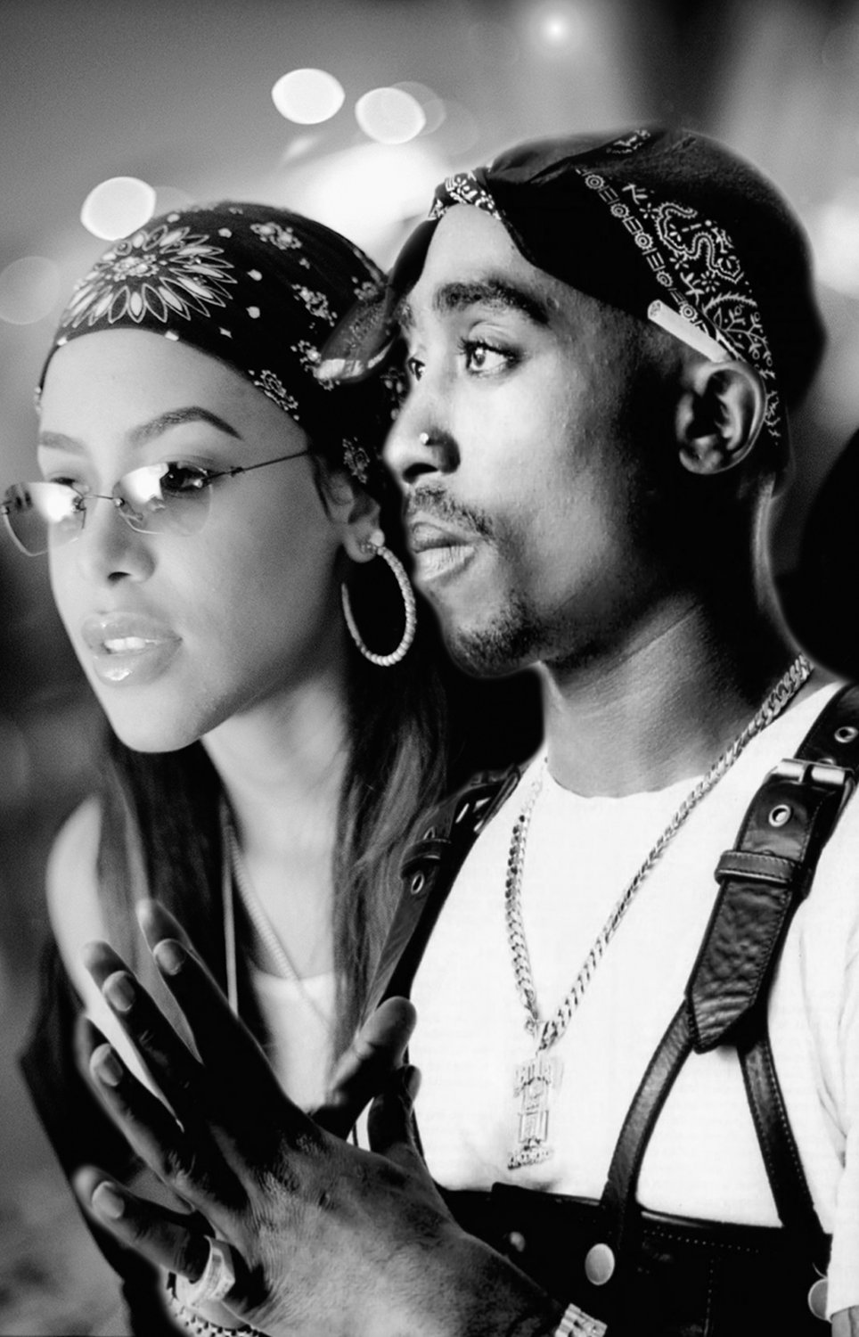 Tupac Shakur Aaliyah 13"x19" (32cm/49cm) Polyester Fabric ...