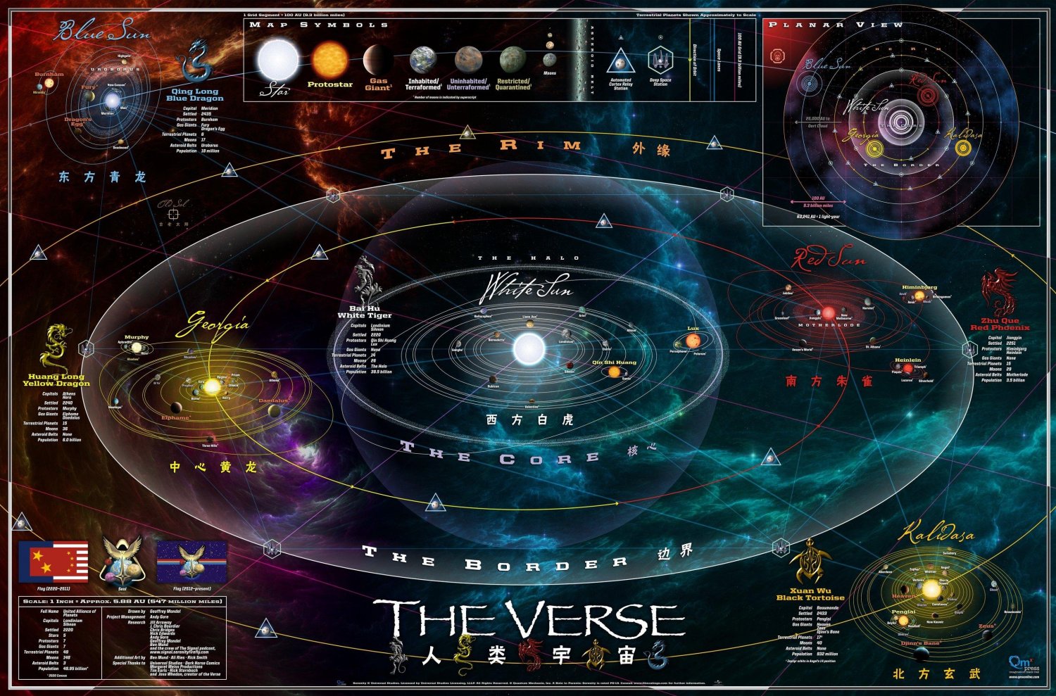 Complete and Official Map of the Verse Chart 18"x28" (45cm/70cm) Canvas Print