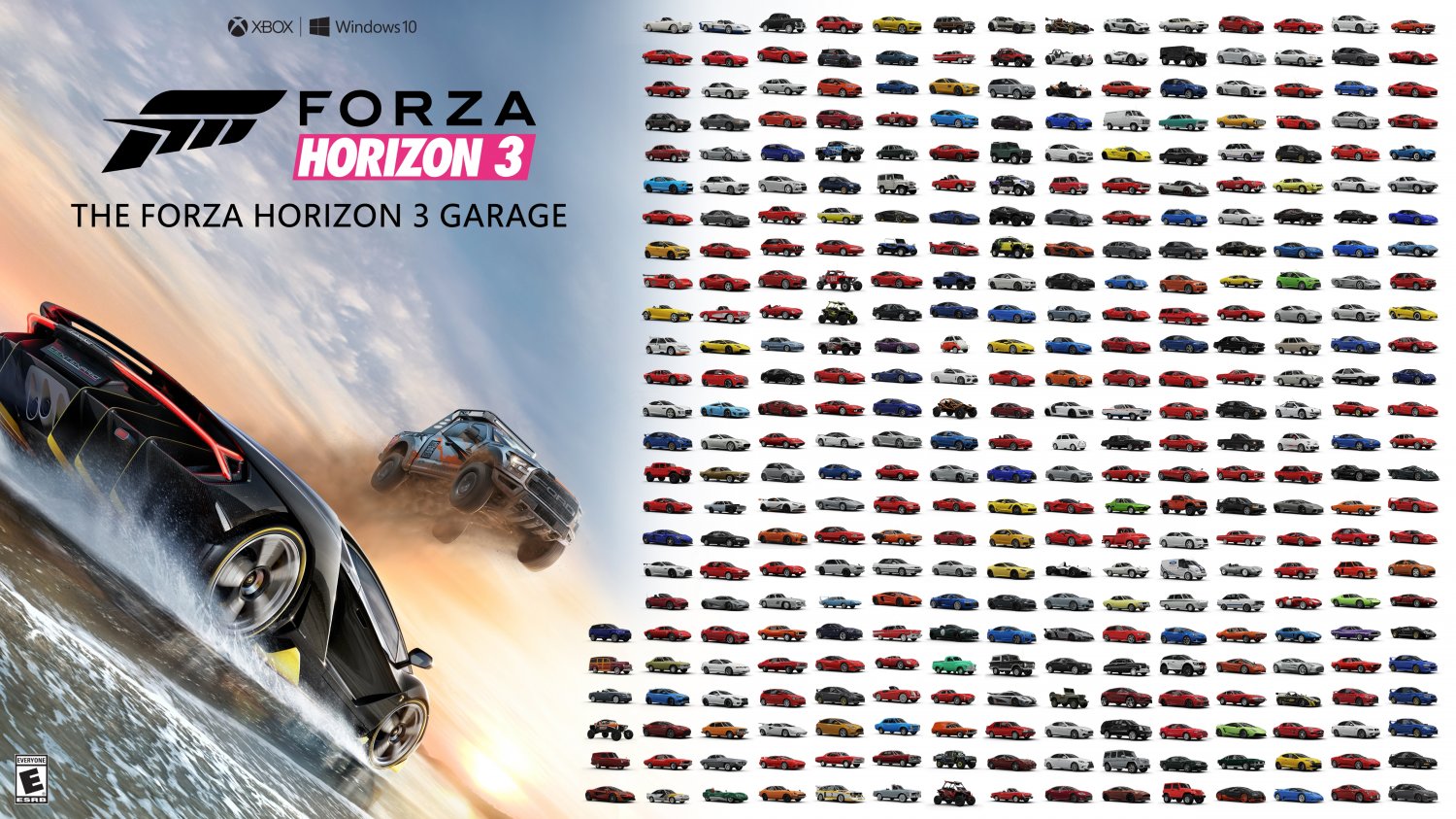 Forza Horizon 3 Garage Cars Chart 18"x28" (45cm/70cm) Canvas Print