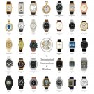 Chronological Compendium of Watches Chart 13"x19" (32cm/49cm) Polyester Fabric Poster