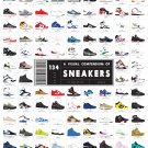 A Visual Compendium of Sneakers Chart 13"x19" (32cm/49cm) Canvas Print