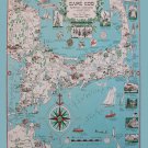 A Picture Chart of Cape Cod 13"x19" (32cm/49cm) Polyester Fabric Poster