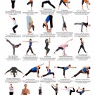 Yoga Standing Postures Chart 13"x19" (32cm/49cm) Polyester Fabric Poster