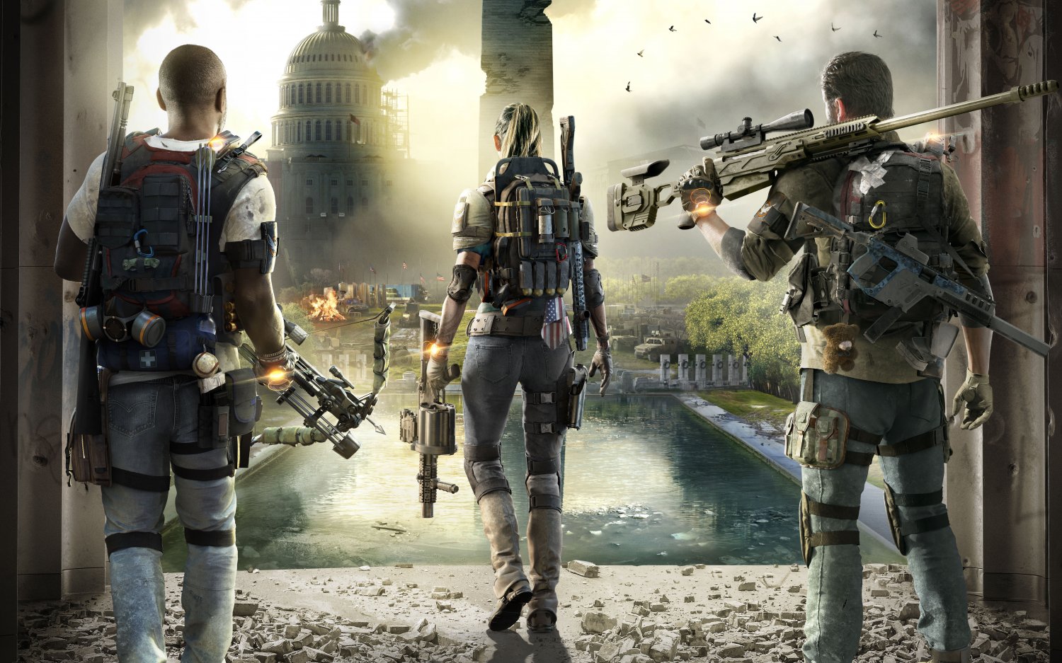 Tom Clancyâ��s The Division 2 Game 13"x19" (32cm/49cm) Polyester Fabric Poster