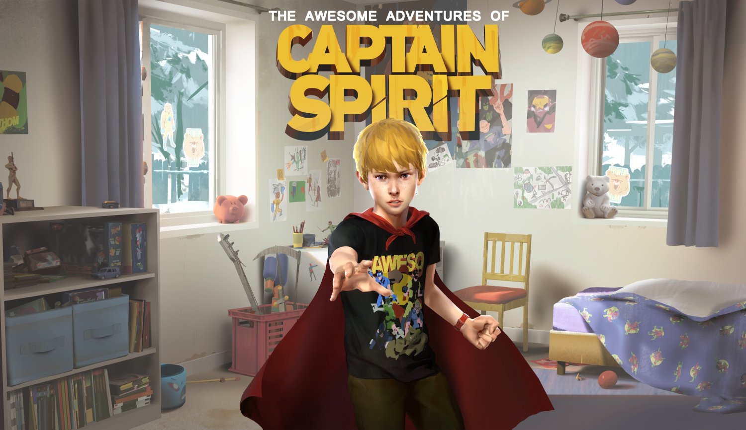 The Awesome Adventures of Captain Spirit  13"x19" (32cm/49cm) Polyester Fabric Poster