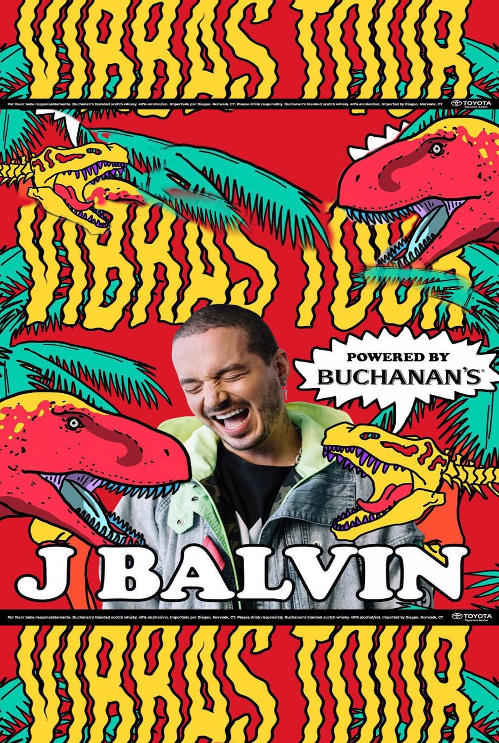 J Balvin Vibras Tour 13"x19" (32cm/49cm) Polyester Fabric Poster