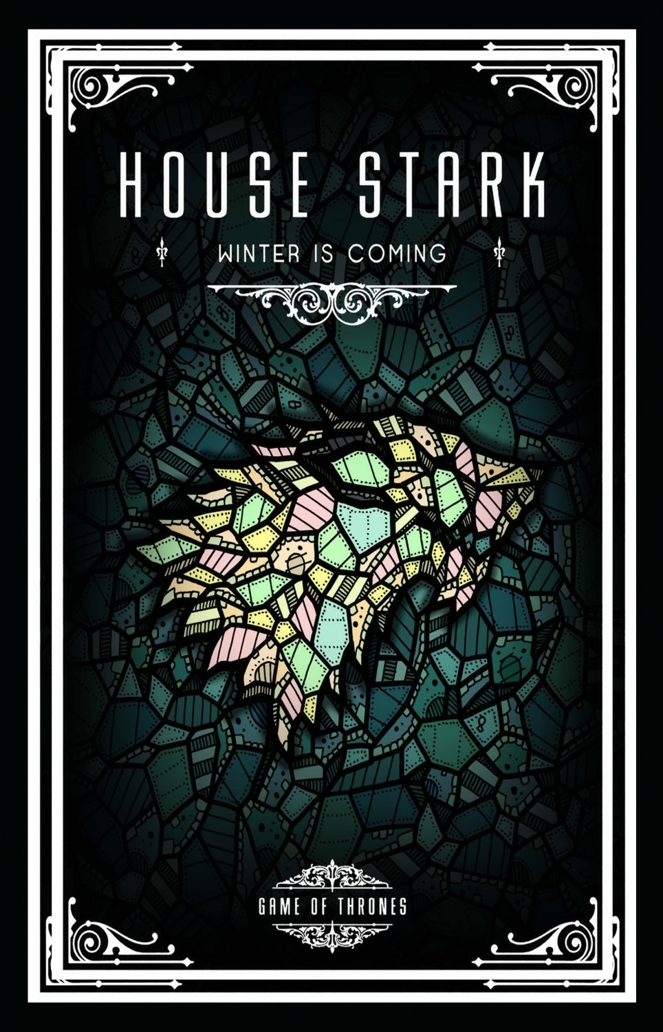 Game of Thrones House Stark Sigil 13"x19" (32cm/49cm) Polyester Fabric