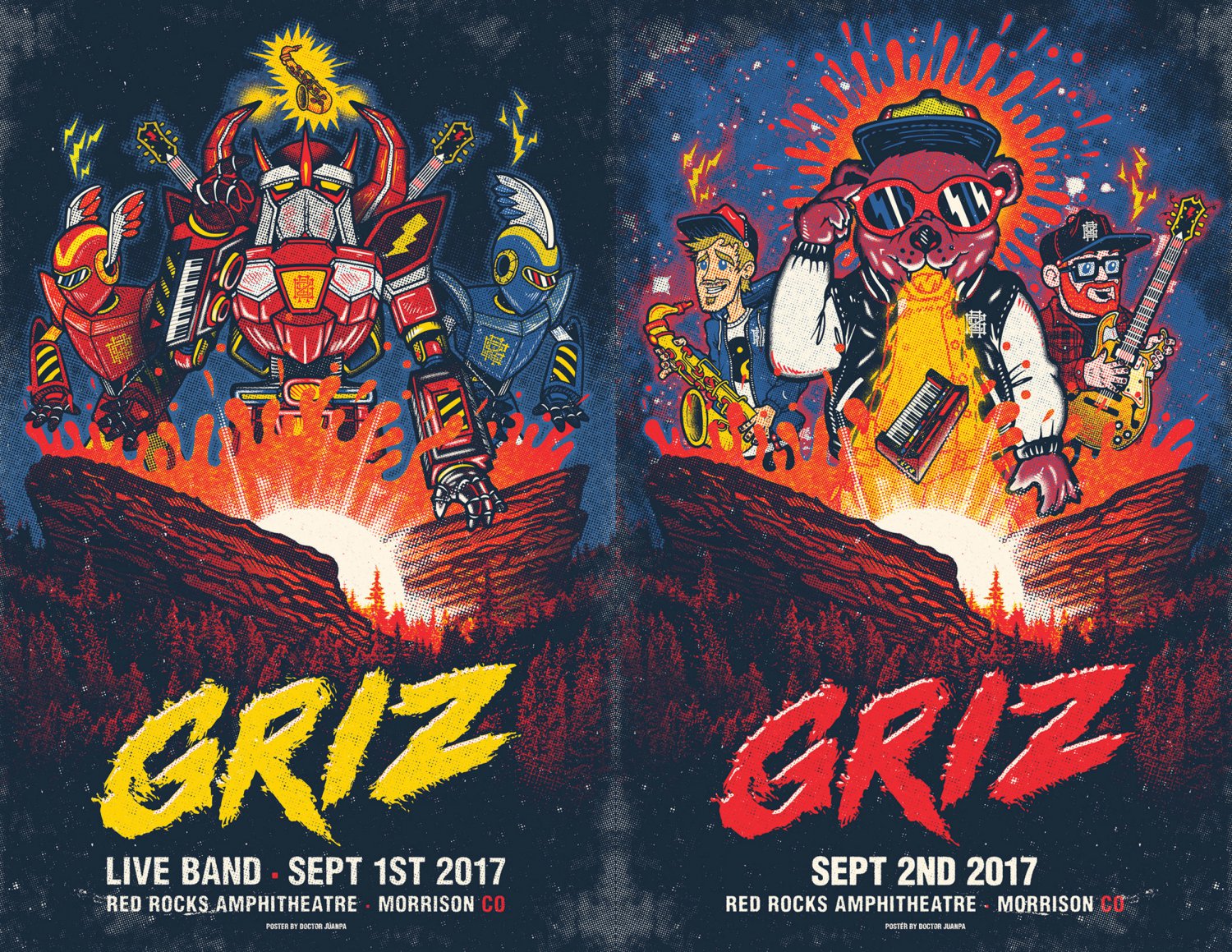 GRiZ Red Rocks 13"x19" (32cm/49cm) Polyester Fabric Poster
