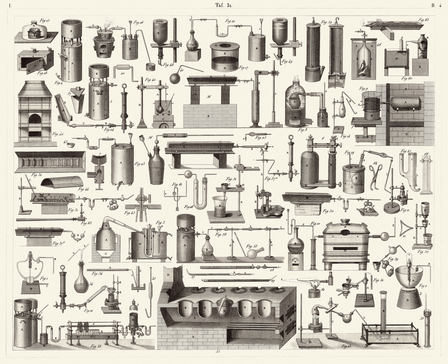 Vintage Engineering Experimental Science Tools Chart 18"x28" (45cm/70cm) Poster