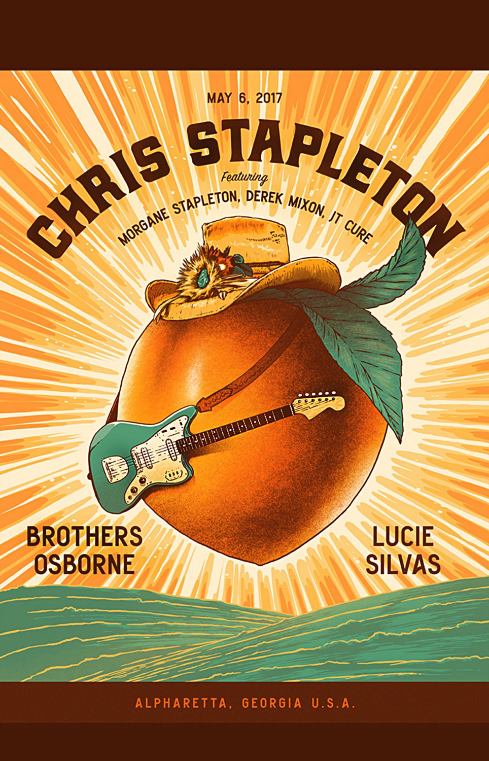 Chris Stapleton Brothers Osborne Lucie Silvas Concert 13"x19" (32cm/49cm) Polyester Fabric Poster