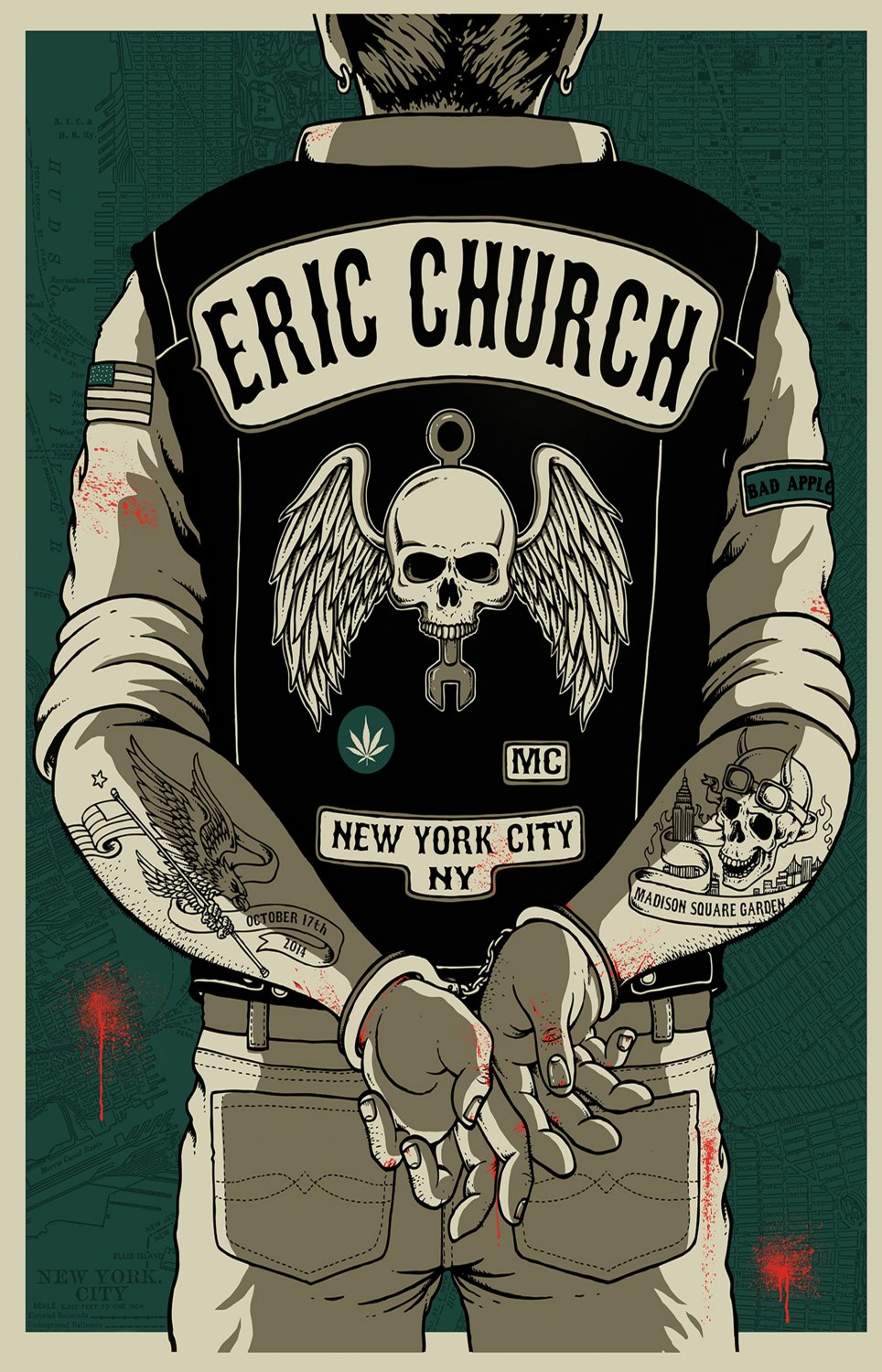 Eric Church  13"x19" (32cm/49cm) Polyester Fabric Poster