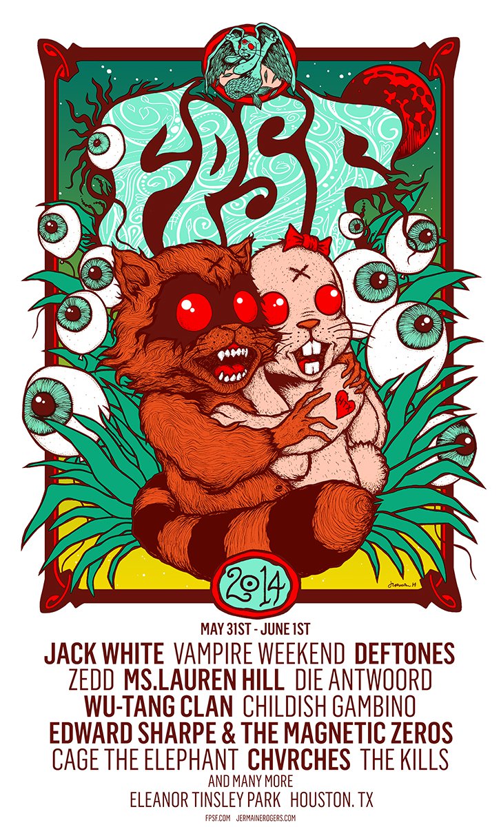 FPSF Jack White Childish Gambino Die Antwoord 13"x19" (32cm/49cm) Polyester Fabric Poster