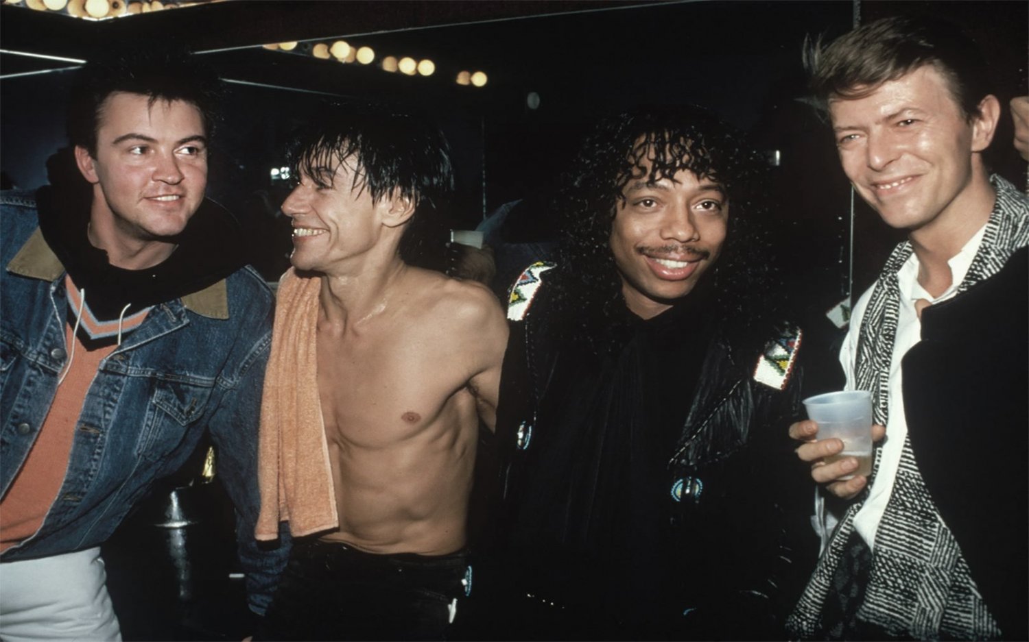 Paul Young, Iggy Pop, Rick James and David Bowie 13"x19" (32cm/49cm) Polyester Fabric Poster