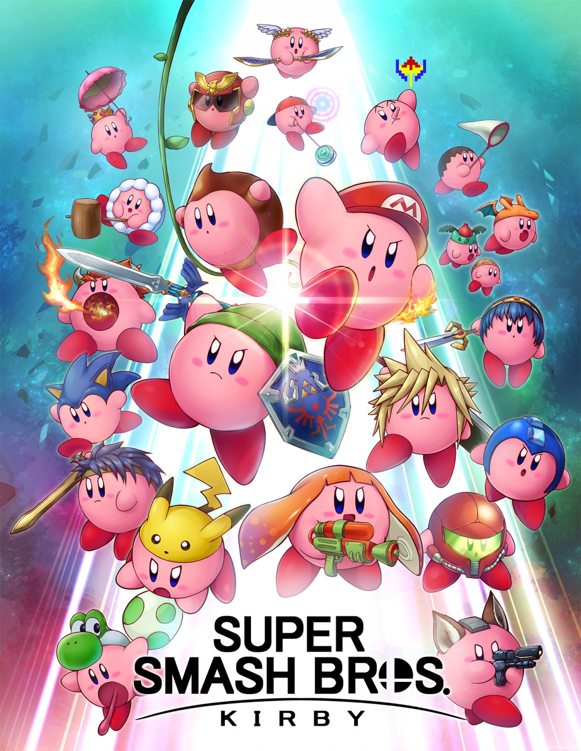 Super Smash Bros Kirby 18"x28" (45cm/70cm) Canvas Print