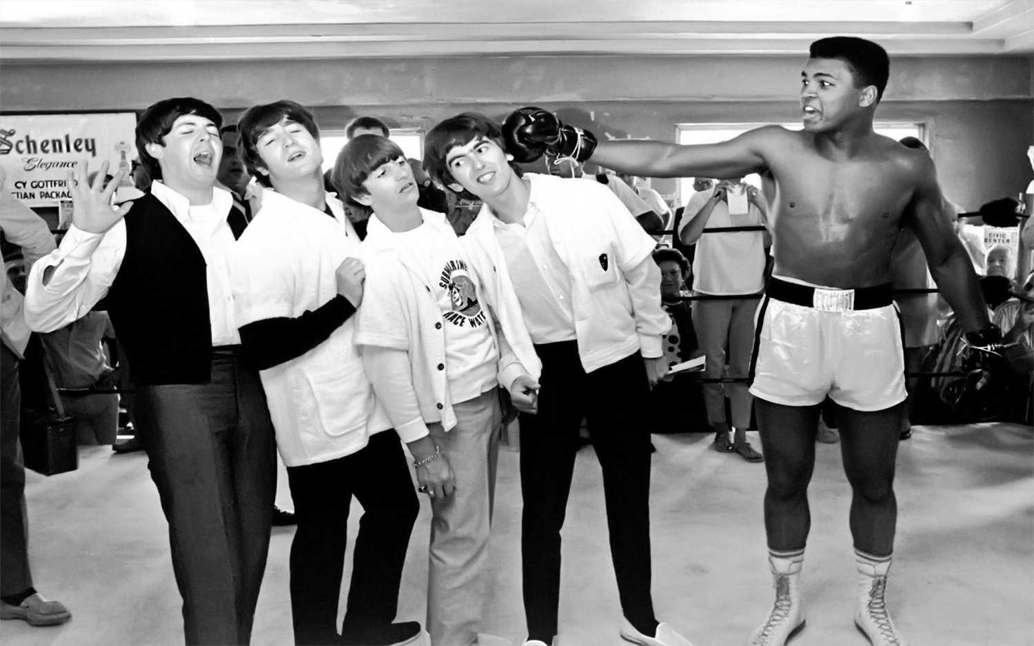Muhammad Ali Meets The Beatles 8"x12" (20cm/30cm) Satin Photo Paper Poster