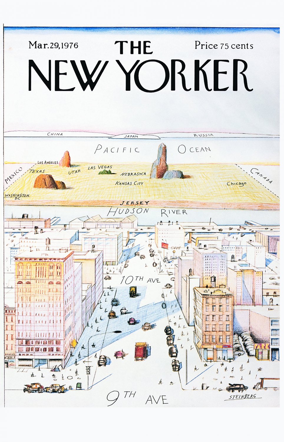 The New Yorker 1976  13"x19" (32cm/49cm) Polyester Fabric Poster