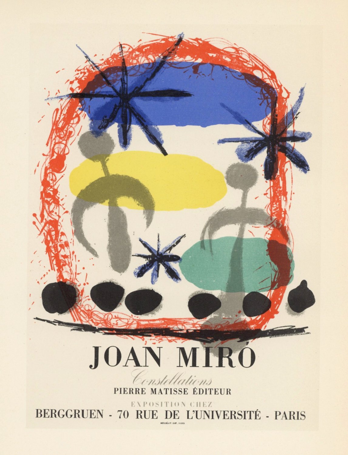 Joan Miro Constellations Berggruen Paris 13"x19" (32cm/49cm) Polyester Fabric Poster