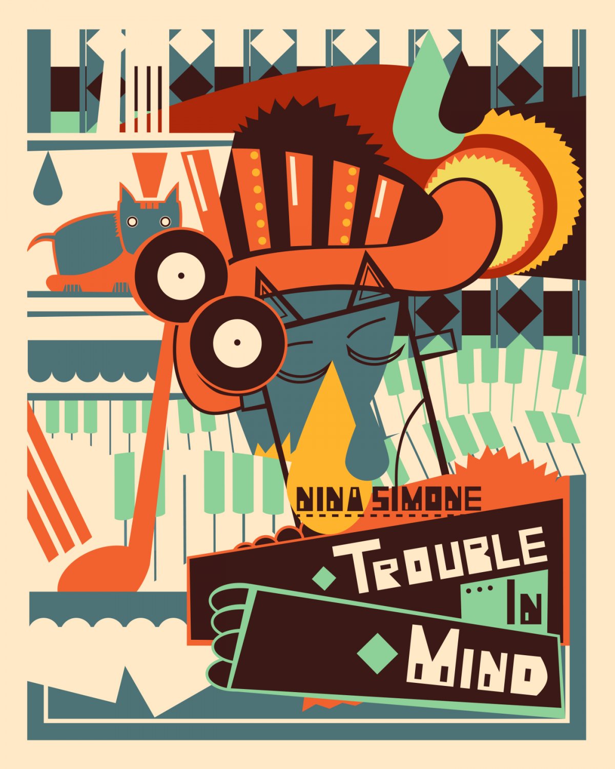 Nina Simone Trouble in Mind Vintage 8"x12" (20cm/30cm) Satin Photo Paper Poster