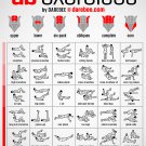 No-equipment Ab Exercises Workout Chart 24"x35" (60cm/90cm) Canvas Print