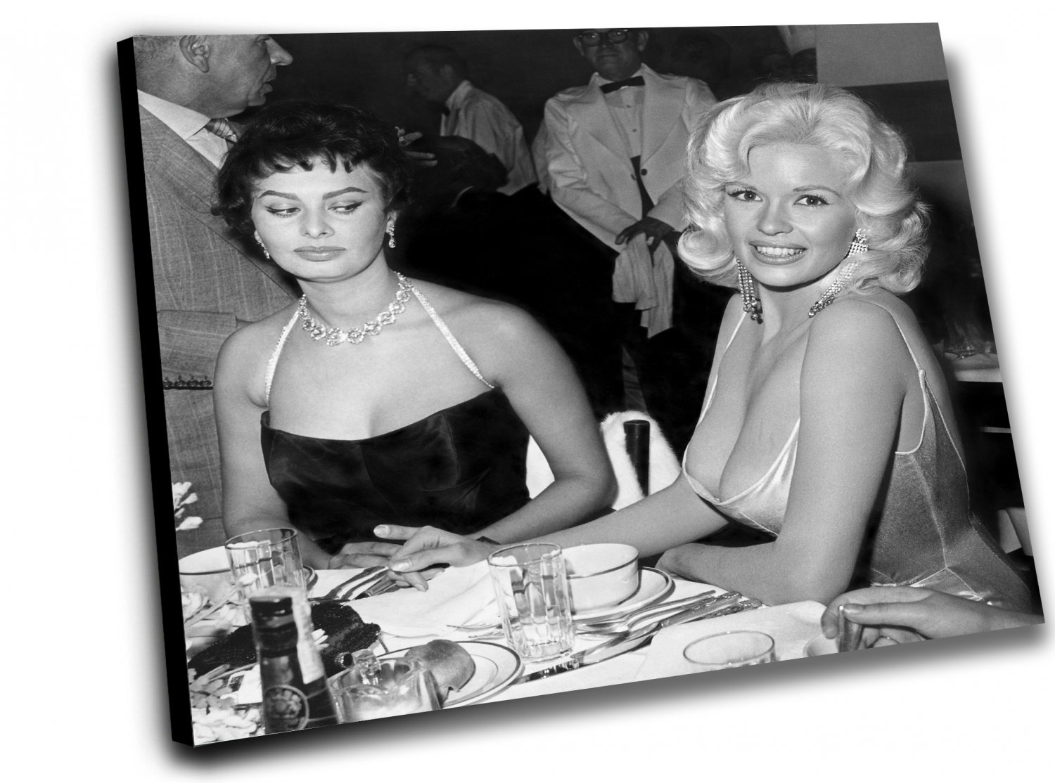 Sophia Loren and Jayne Mansfield 18"x18" (45cm/45cm) Canvas Print
