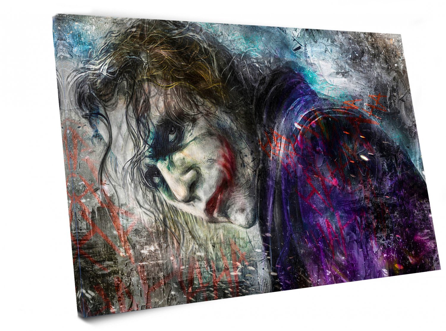 The Joker, Heath Ledger 16"x24" (40cm/60cm) Wrapped Canvas Print