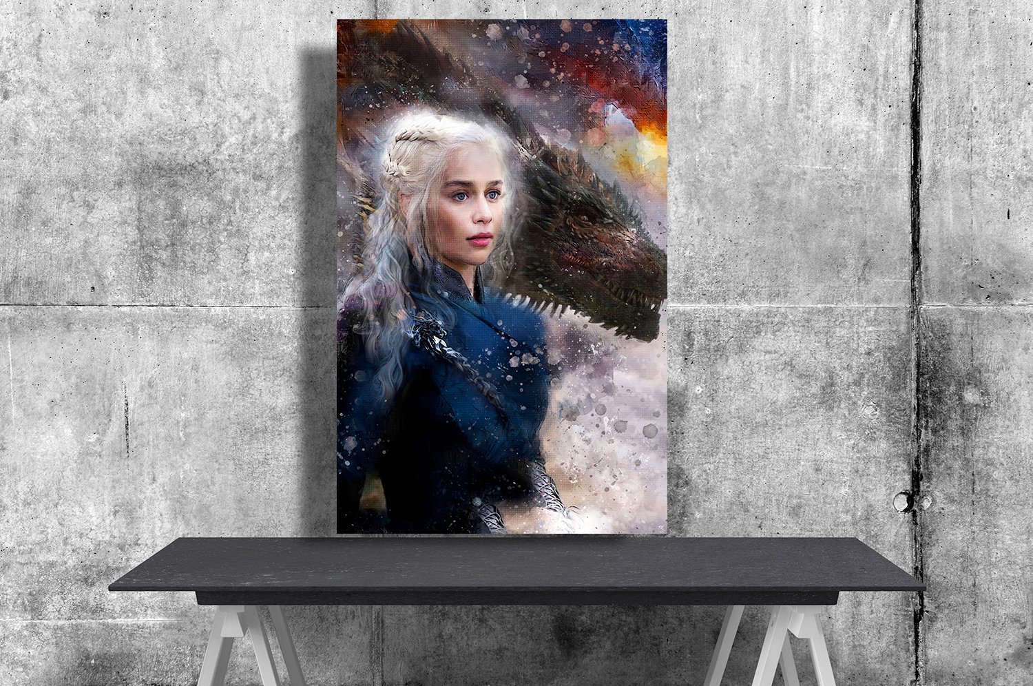 Game of Thrones, Daenerys Targaryen, Emilia Clarke  18"x28" (45cm/70cm) Canvas Print