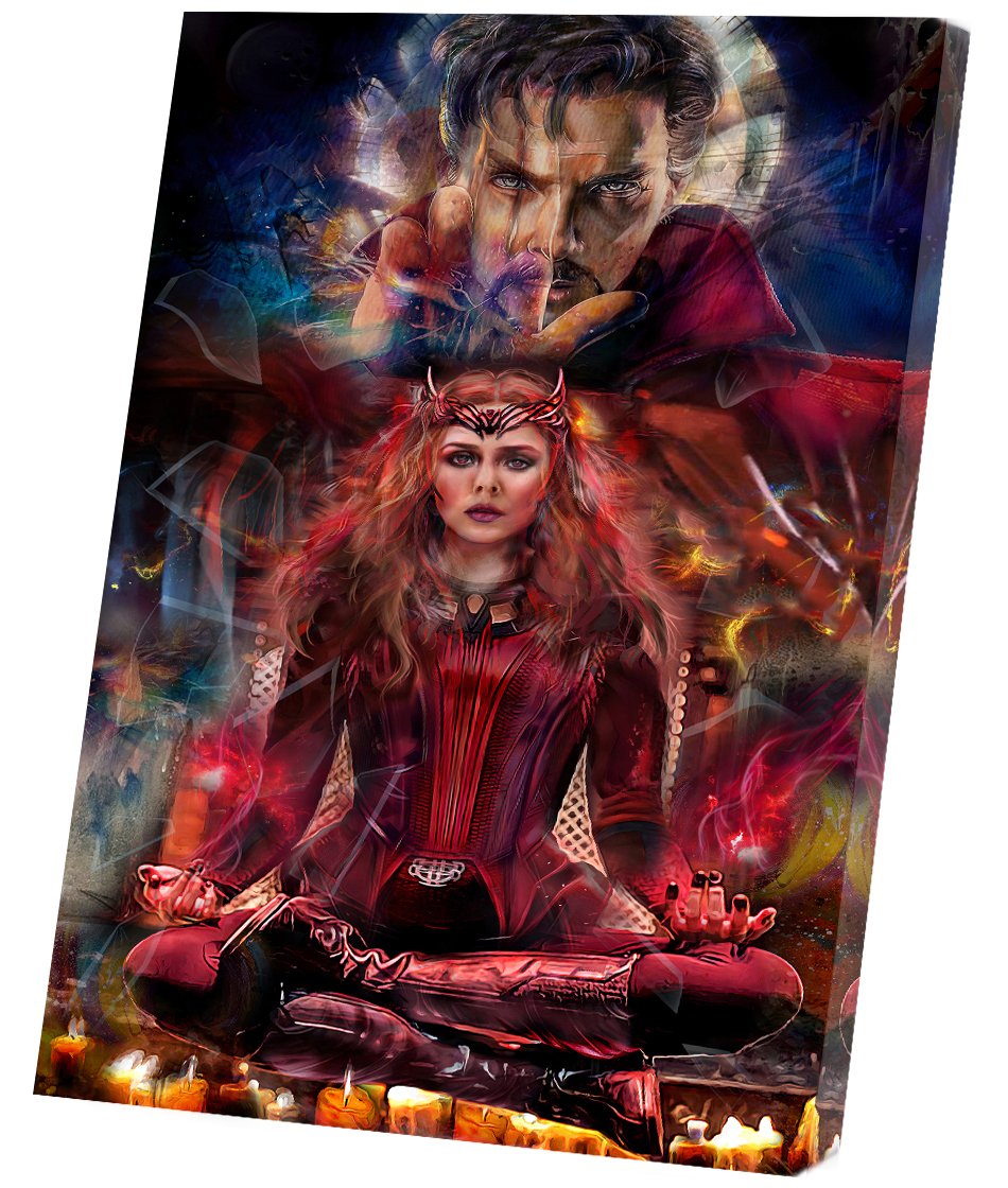 Wanda Vision ,Scarlet Witch, Wanda Maximoff   14"x24" Wrapped Canvas Print