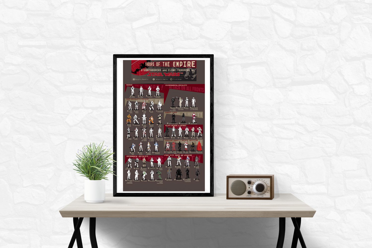 Stormtroopers and Clone Troopers of Star Wars Chart  18"x28" (45cm/70cm) Poster