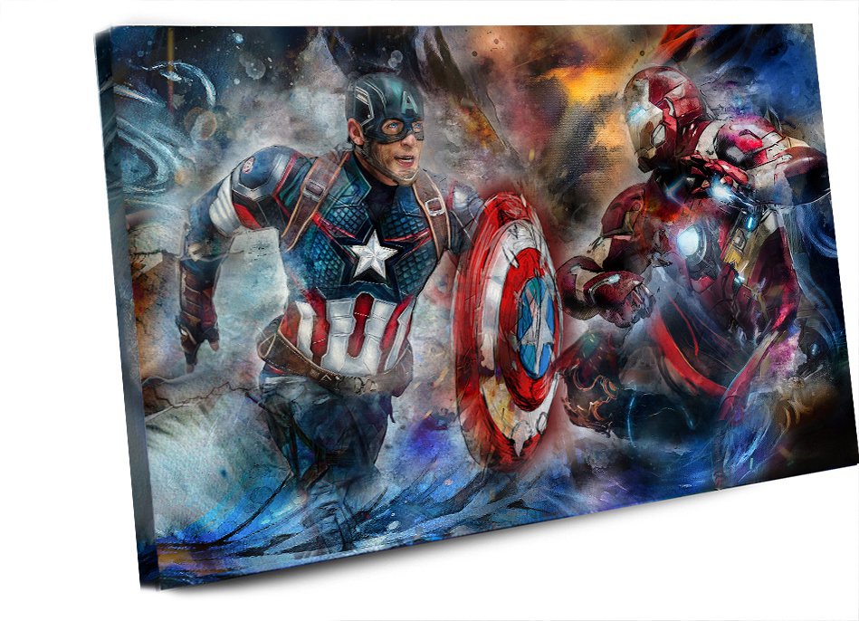 Civil War Captain America Iron Man 13"x20" (32cm/51cm) Canvas Print