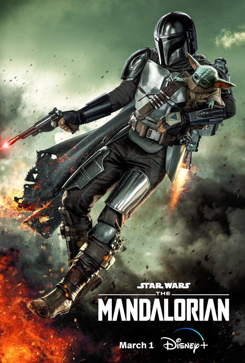 The Mandalorian Star Wars Baby Yoda Pedro Pascal 18"x28" (45cm/70cm) Poster