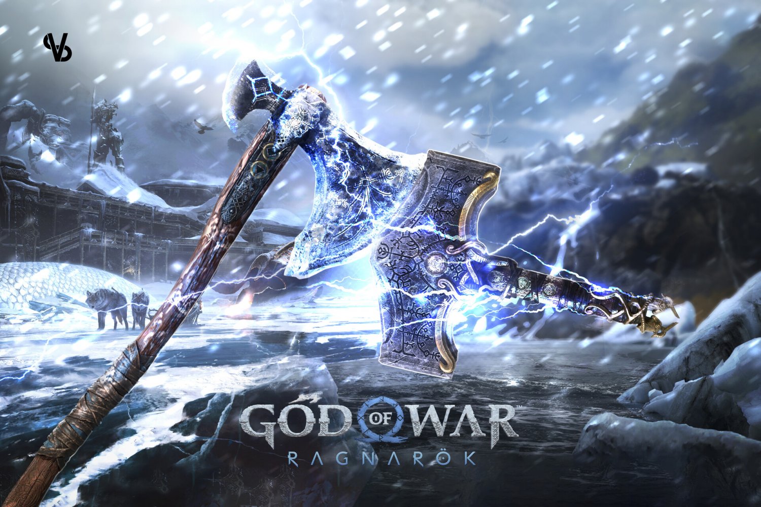 God of War Ragnarok Leviathan vs Mjolnir 18"x28" (45cm/70cm) Poster