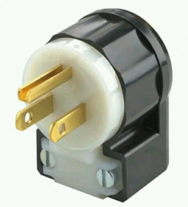 Leviton 5266-CA 15 Amp, 125 Volt, Angle Plug, Straight Blade, Industrial Grade,